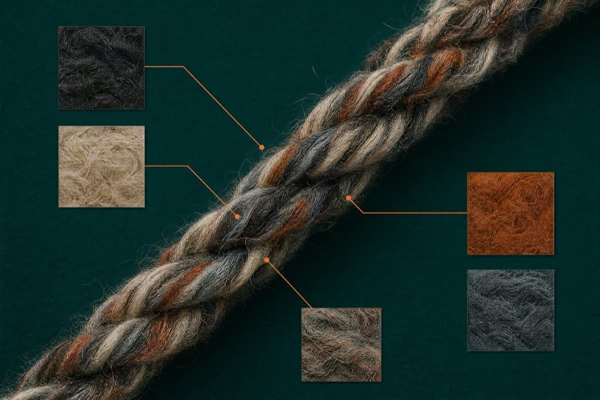 The material used across the Recycled Wool line, photographed close.