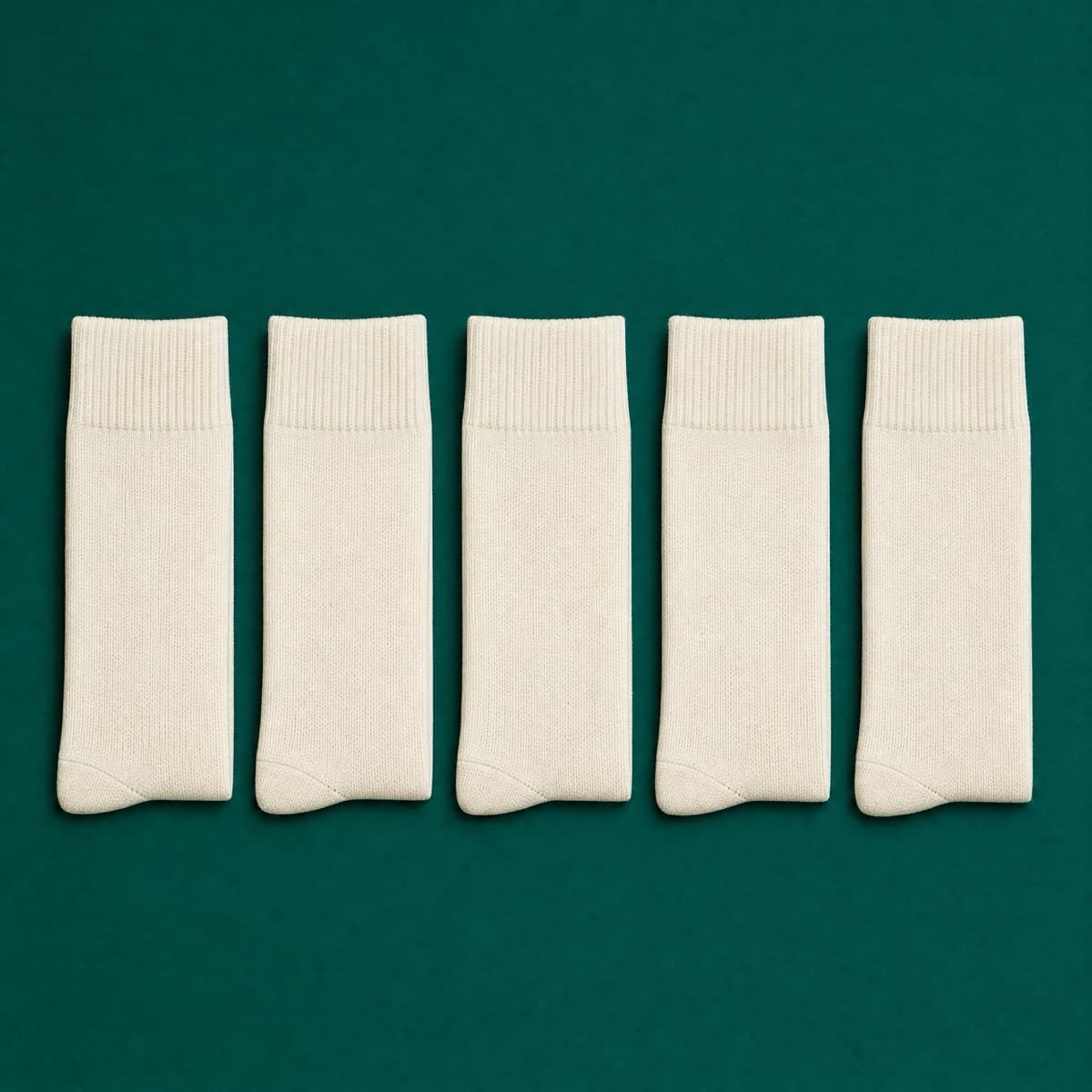 Plain 5-Pack — 18% recycled yarn, photographed flat